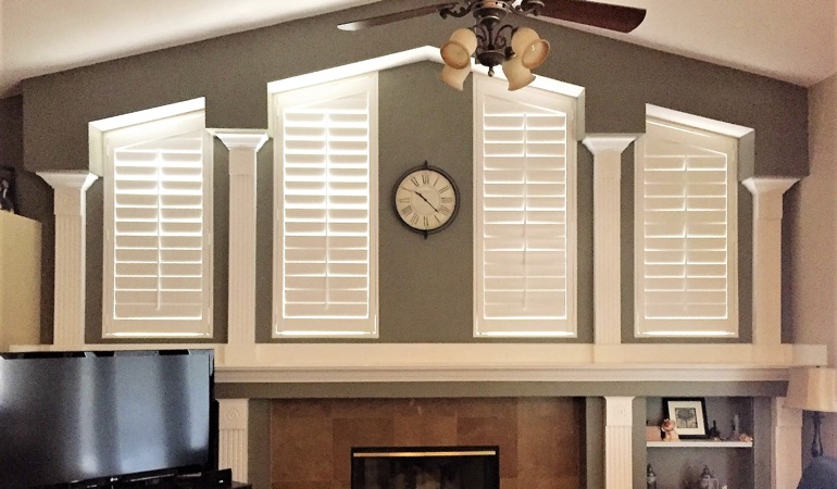 Polywood Shutters in Family Room in Boston